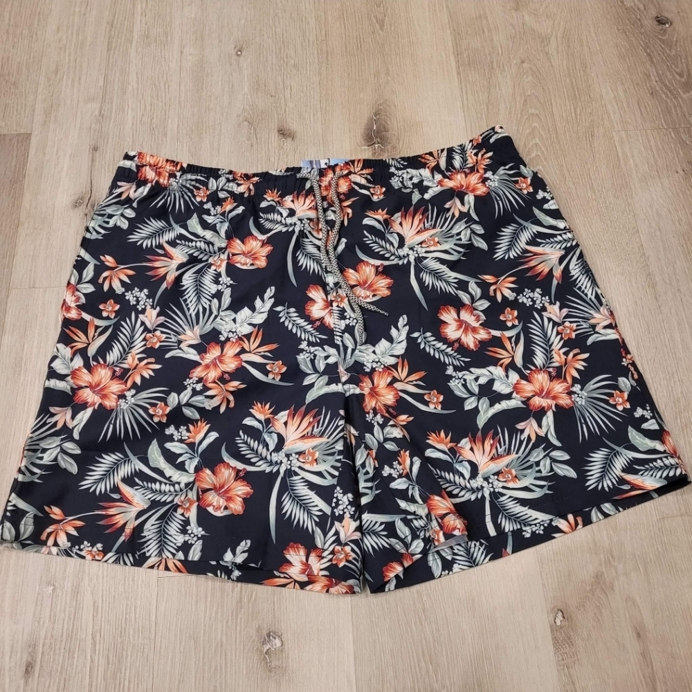 Biwisy Quick Dry Fully Lined Palm Leaves Swim Shorts